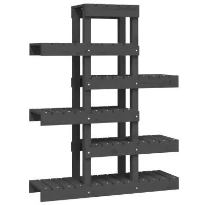 vidaXL Stojalo za rastline sivo 85x25x109,5 cm trdna borovina