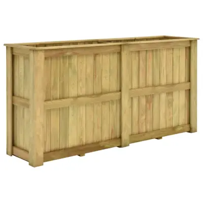 vidaXL Dvignjeno cvetlično korito 196x50x100 cm impregnirana borovina