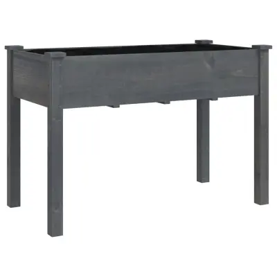vidaXL Korito s podlogo sive barve 118x59x76 cm trden les jelke