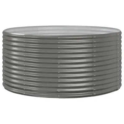 vidaXL Visoka greda siva 140x140x68 cm prašno premazano jeklo