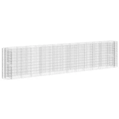 vidaXL Visoka greda gabion pocinkano železo 470x50x100 cm