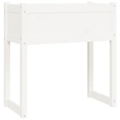 vidaXL Visoka greda bela 78x40x81 cm trdna borovina