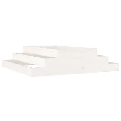 vidaXL Visoka greda bela 110x110x27 cm trdna borovina