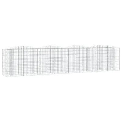 vidaXL Obokana gabionska visoka greda 400x50x100 cm pocinkano železo