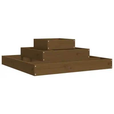 vidaXL Visoka greda medeno rjava 80x80x27 cm trdna borovina