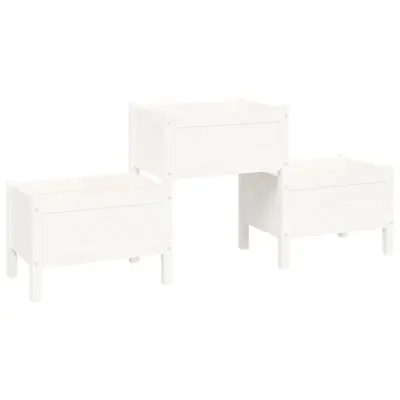 vidaXL Visoka greda bela 178,5x44x75 cm trdna borovina
