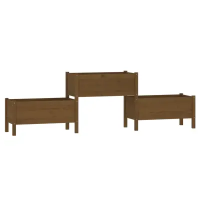 vidaXL Visoka greda medeno rjava 245,5x44x75 cm trdna borovina