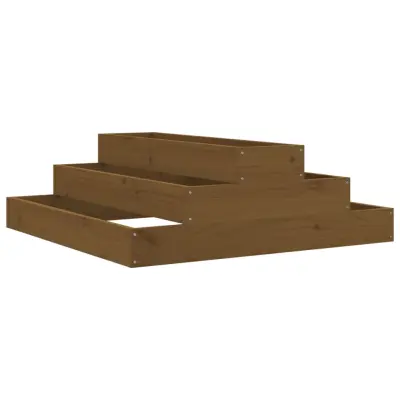vidaXL Visoka greda medeno rjava 80x80x27 cm trdna borovina