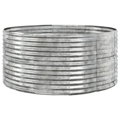 vidaXL Visoka greda srebrna 140x140x68 cm prašno premazano jeklo
