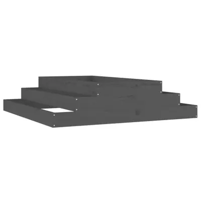 vidaXL Visoka greda siva 110x110x27 cm trdna borovina