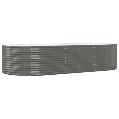 vidaXL Visoka greda siva 291x140x68 cm prašno premazano jeklo