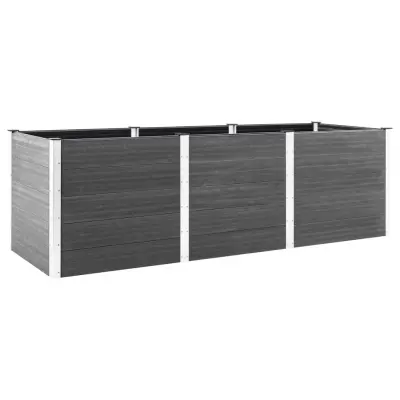 vidaXL Visoka greda siva 300x50x91 cm WPC