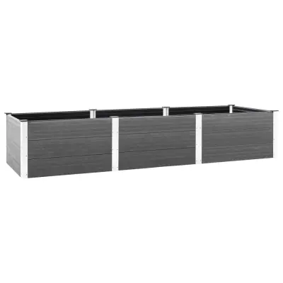 vidaXL Visoka greda siva 300x100x54 cm WPC