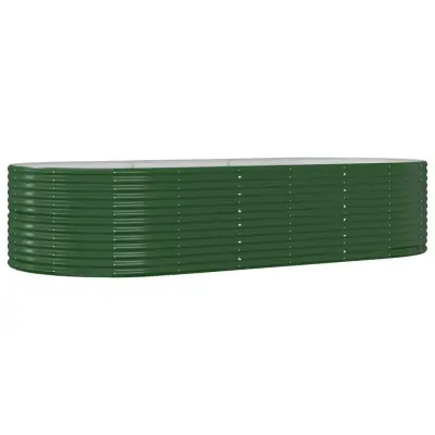 vidaXL Visoka greda zelena 291x140x68 cm prašno premazano jeklo
