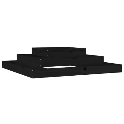 vidaXL Visoka greda črna 110x110x27 cm trdna borovina