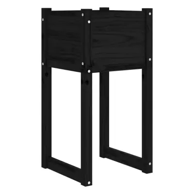 vidaXL Visoka greda črna 40x40x81 cm trdna borovina