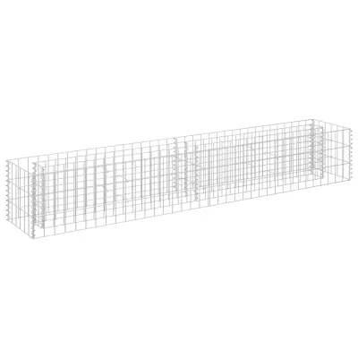 vidaXL Visoka greda gabion pocinkano jeklo 180x30x30 cm