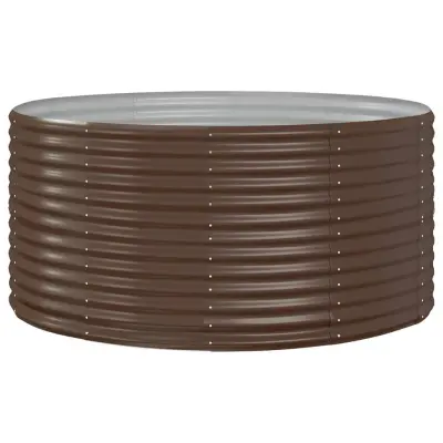 vidaXL Visoka greda rjava 140x140x68 cm prašno premazano jeklo