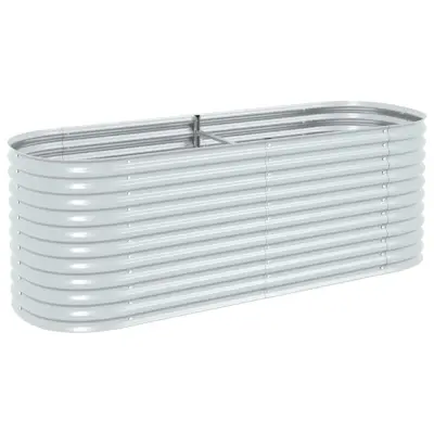 vidaXL Visoka greda 240x80x81 cm pocinkano jeklo srebrna