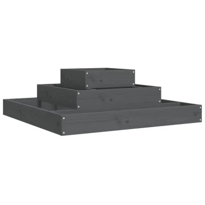vidaXL Visoka greda siva 80x80x27 cm trdna borovina