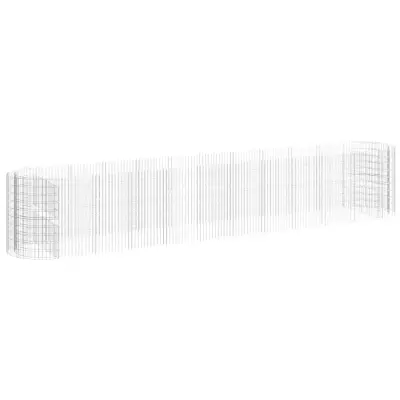 vidaXL Visoka greda gabion pocinkano železo 600x100x100 cm