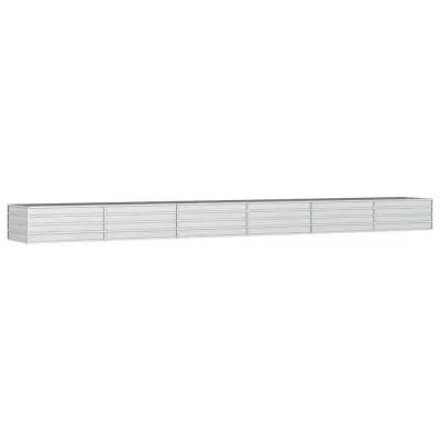 vidaXL Visoka greda 600x80x45 cm pocinkano jeklo srebrna