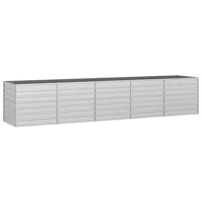 vidaXL Visoka greda 400x80x77 cm pocinkano jeklo srebrna