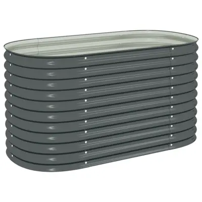 vidaXL Visoka greda 160x80x81 cm pocinkano jeklo siva