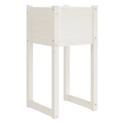 vidaXL Visoka greda bela 40x40x81 cm trdna borovina