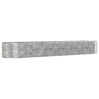 vidaXL Visoka greda srebrna 554x100x68 cm prašno premazano jeklo
