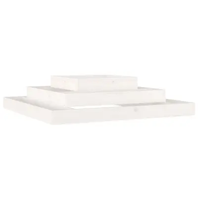 vidaXL Visoka greda bela 110x110x27 cm trdna borovina