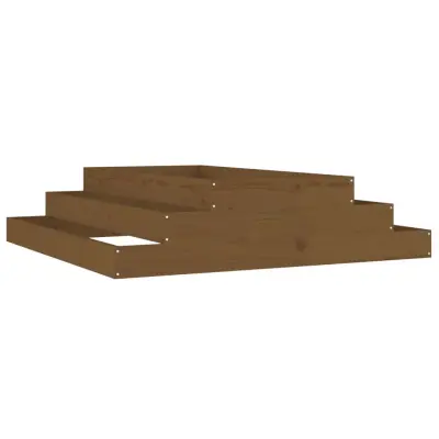 vidaXL Visoka greda medeno rjava 110x110x27 cm trdna borovina