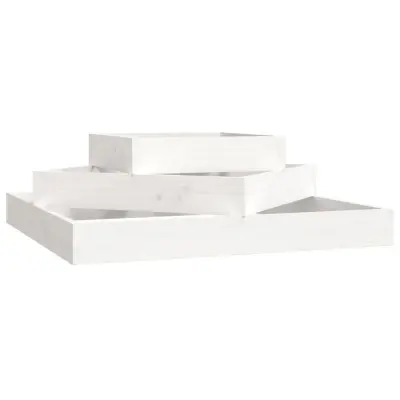 vidaXL Visoka greda bela 83x83x27 cm trdna borovina