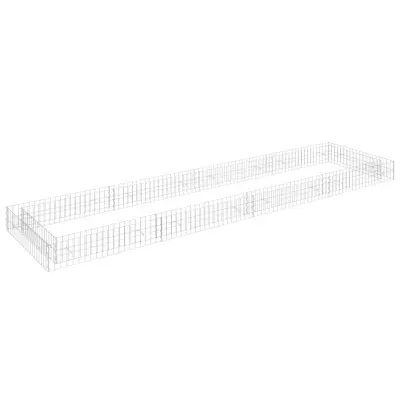 vidaXL Visoka greda gabion pocinkano jeklo 400x100x20 cm