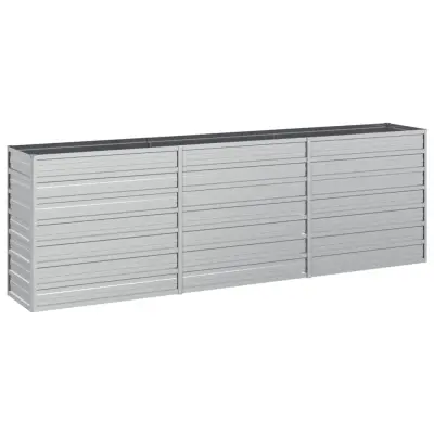 vidaXL Visoka greda 240x40x77 cm pocinkano jeklo srebrna