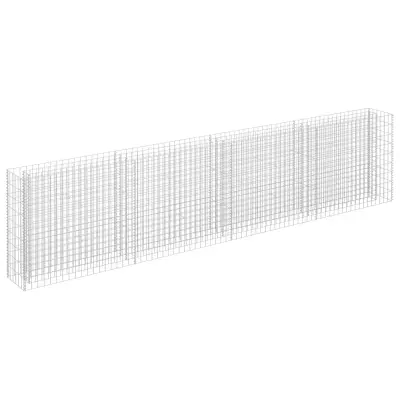 vidaXL Visoka greda gabion pocinkano jeklo 360x30x90 cm