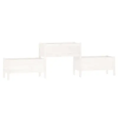 vidaXL Visoka greda bela 245,5x44x75 cm trdna borovina