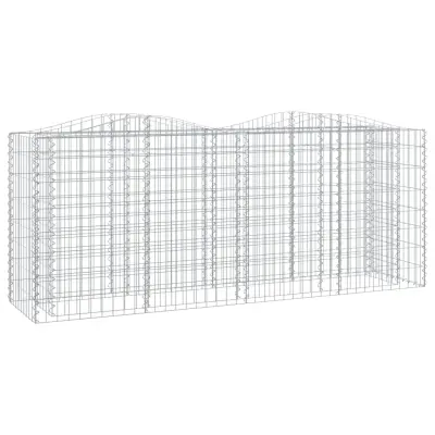vidaXL Obokana gabionska visoka greda 200x50x100 cm pocinkano železo