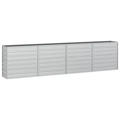 vidaXL Visoka greda 320x40x77 cm pocinkano jeklo srebrna