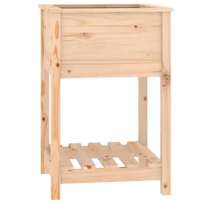 vidaXL Visoka greda s polico 54x54x81 cm trdna borovina