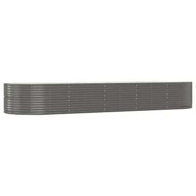 vidaXL Visoka greda siva 447x140x68 cm prašno premazano jeklo