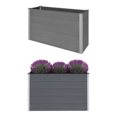 vidaXL Visoka greda WPC 150x50x91 cm siva