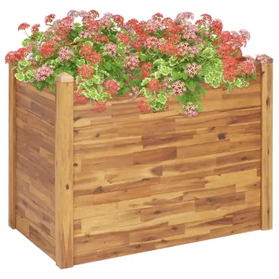vidaXL Visoka greda 110x60x84 cm trden akacijev les