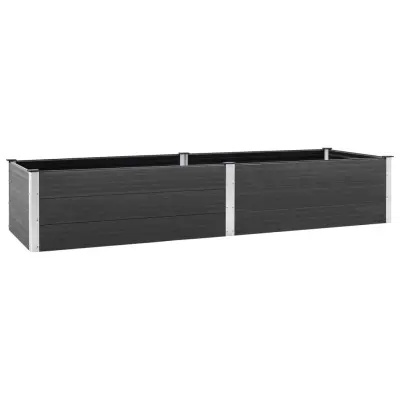 vidaXL Visoka greda 200x100x54 cm WPC siva