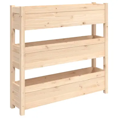 vidaXL Visoka greda 112x25x104,5 cm trdna borovina