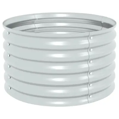 vidaXL Visoka greda 80x80x44 cm pocinkano jeklo srebrna