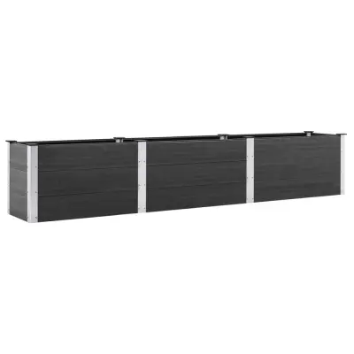 vidaXL Visoka greda 300x50x54 cm WPC siva