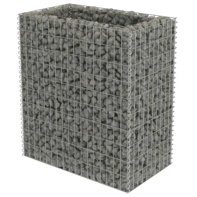 vidaXL Visoka greda gabion pocinkano jeklo 90x50x100 cm