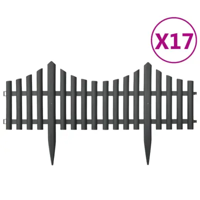 vidaXL Obroba za trato 17 kosov antracit 10 m PP