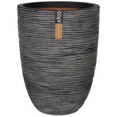 Capi Vaza Nature Rib elegantna nizka 46x58 cm antracitna